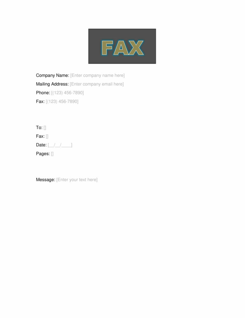 Basic Dark Fax Cover Sheet Printable