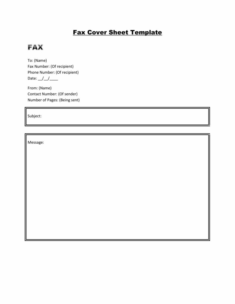 Blank Fax Cover Sheet Letterhead