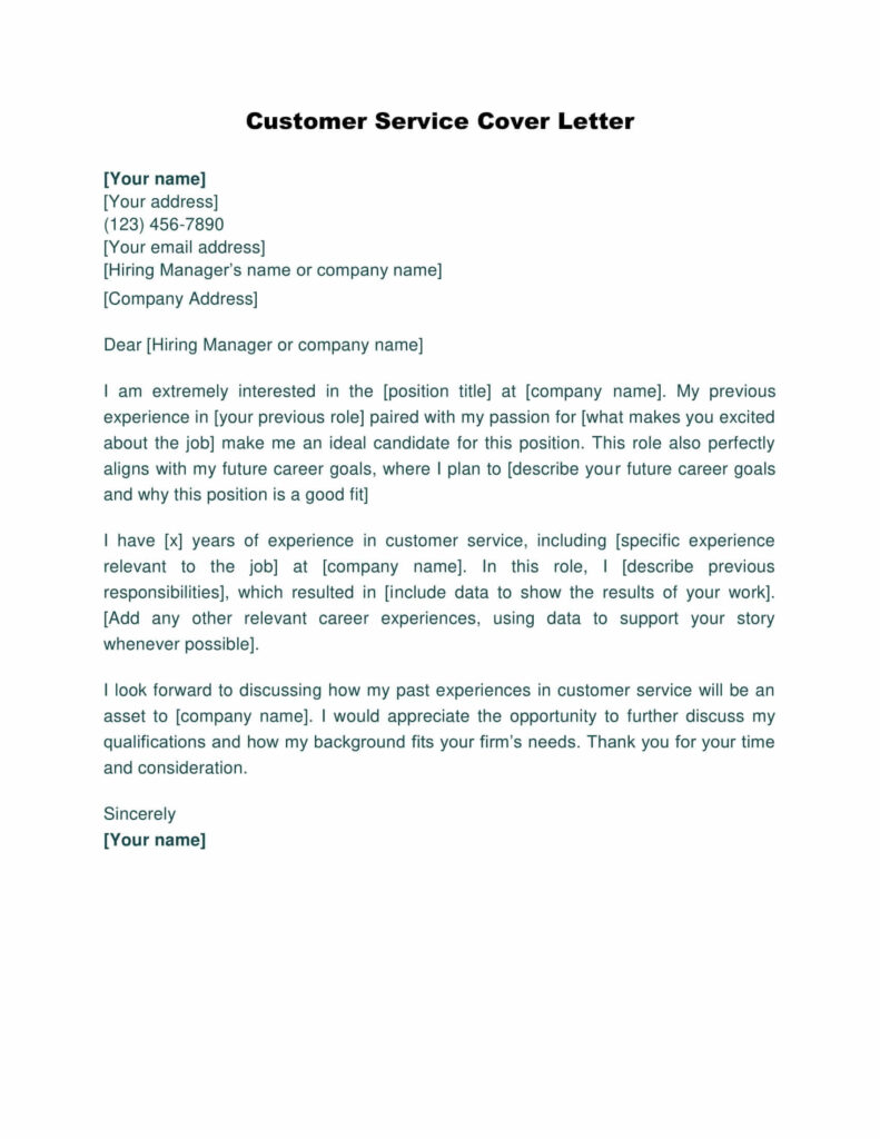 Cover Letter for Customer Service