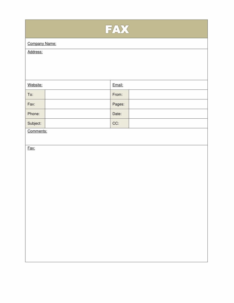 Editable Generic Fax Template Sample