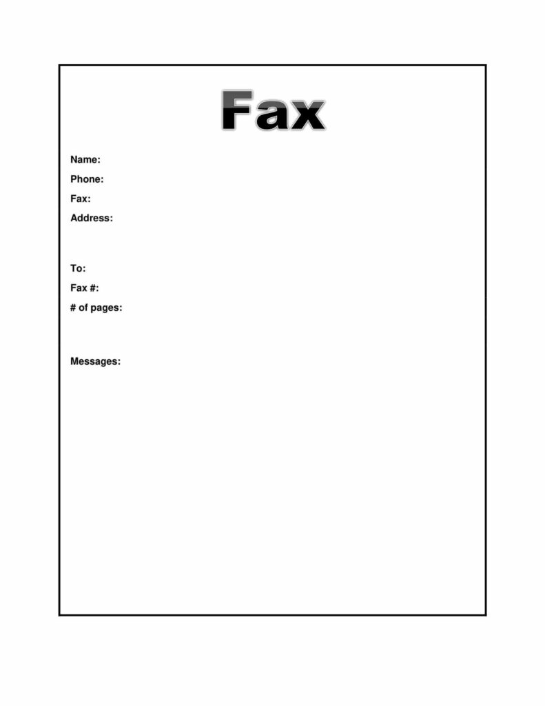 Fax Cover Sheet Basic in Microsoft Word Format