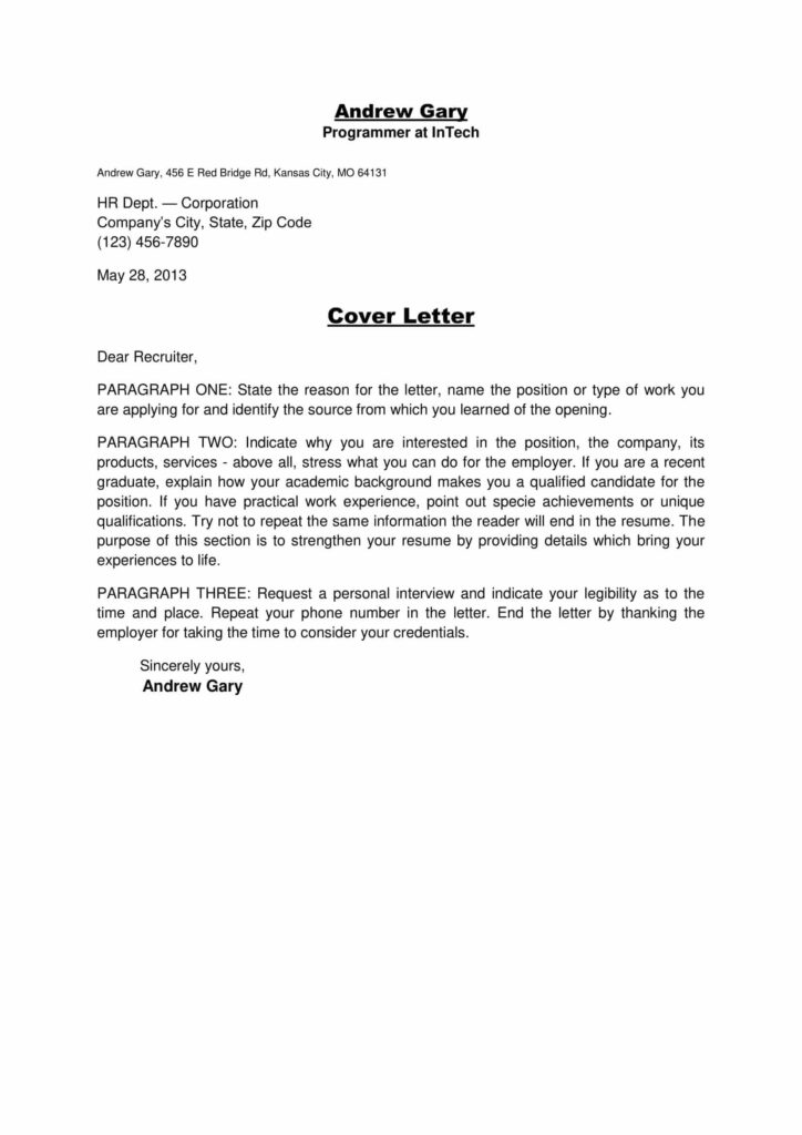 Latex Job Cover Letter Template