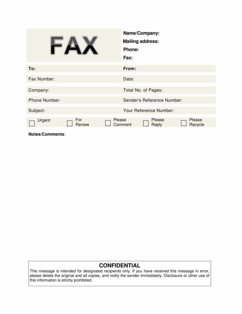 Printable Business Private Fax Template