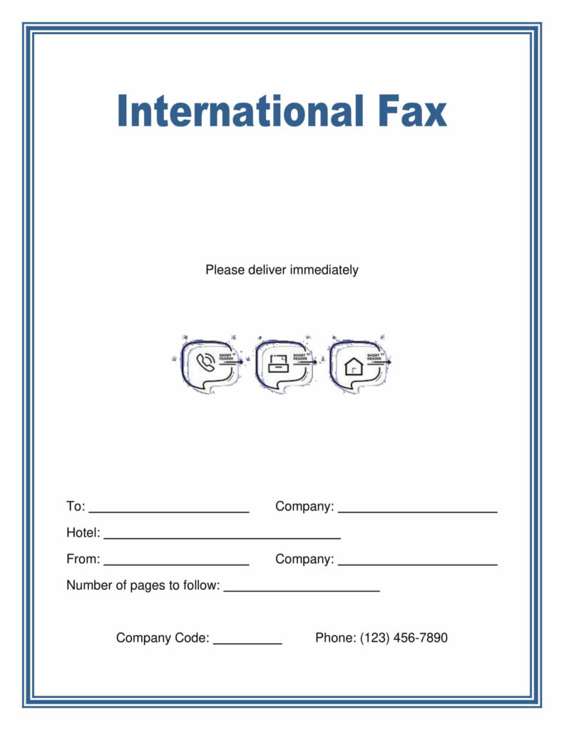 Sample Generic International Fax Cover Sheet Template