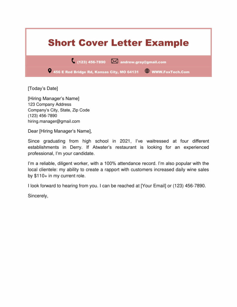 Simple Cover Letter Sample