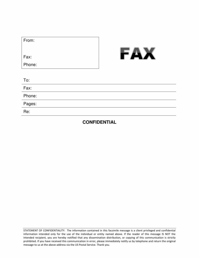 Statement Confidential Fax Cover Sheet Template