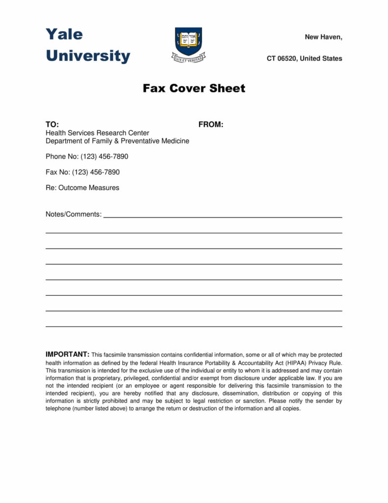 University Fax Letterhead Template