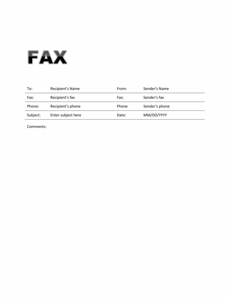 blank fax cover sheet