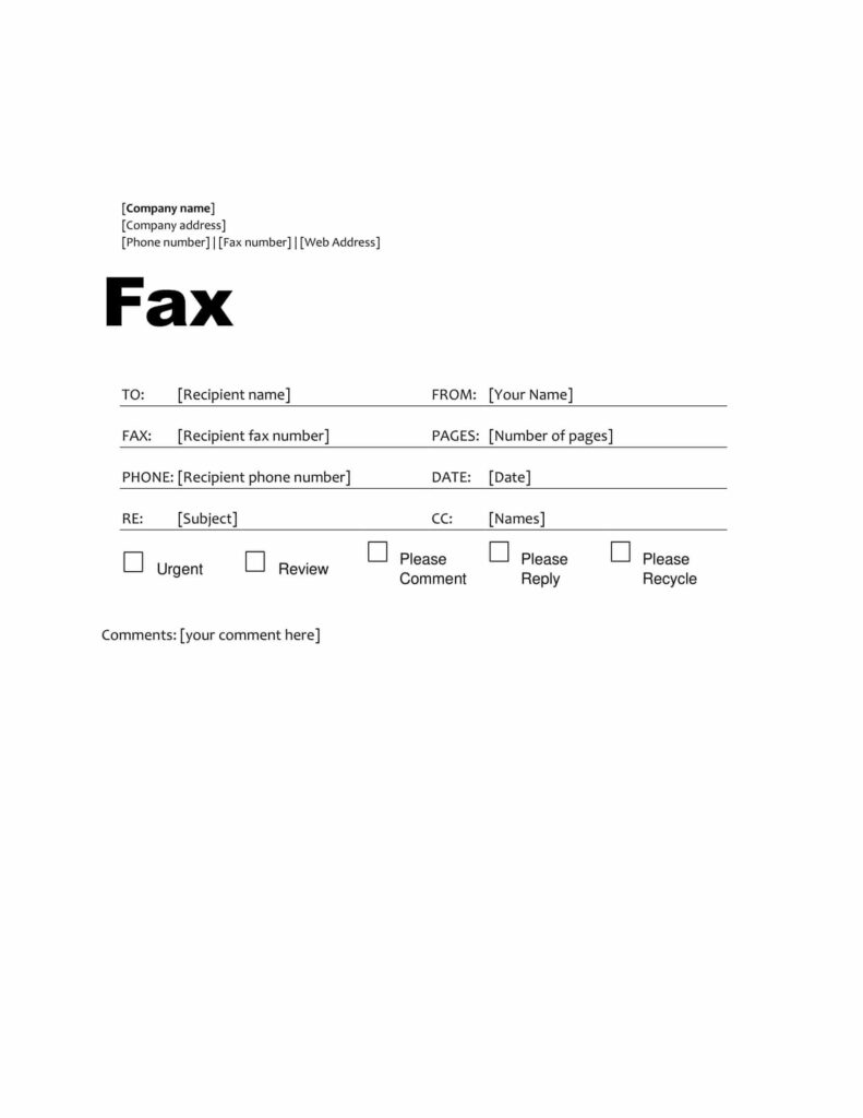 blank fax cover sheet to print