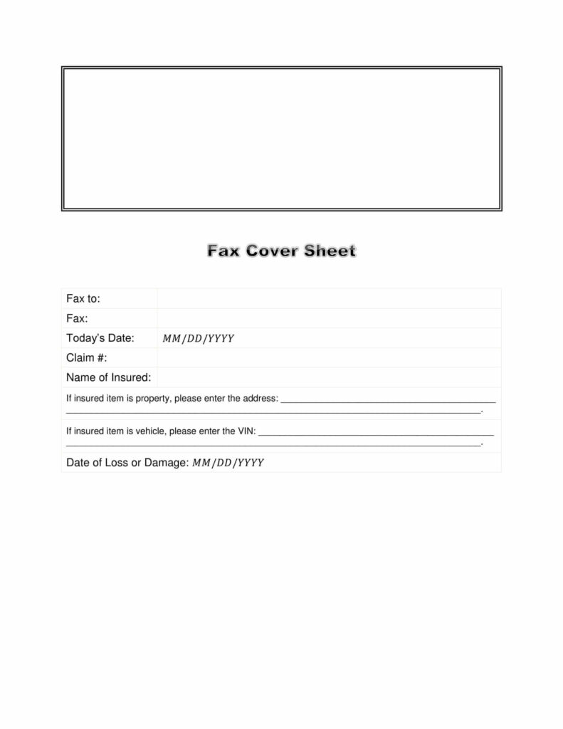 fax cover sheet for insurance claim