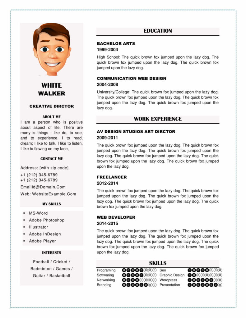 resume cover letter template